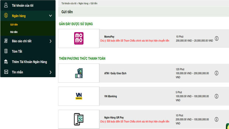 Nạp tiền V9bet thông qua ví điện tử siêu đơn giản